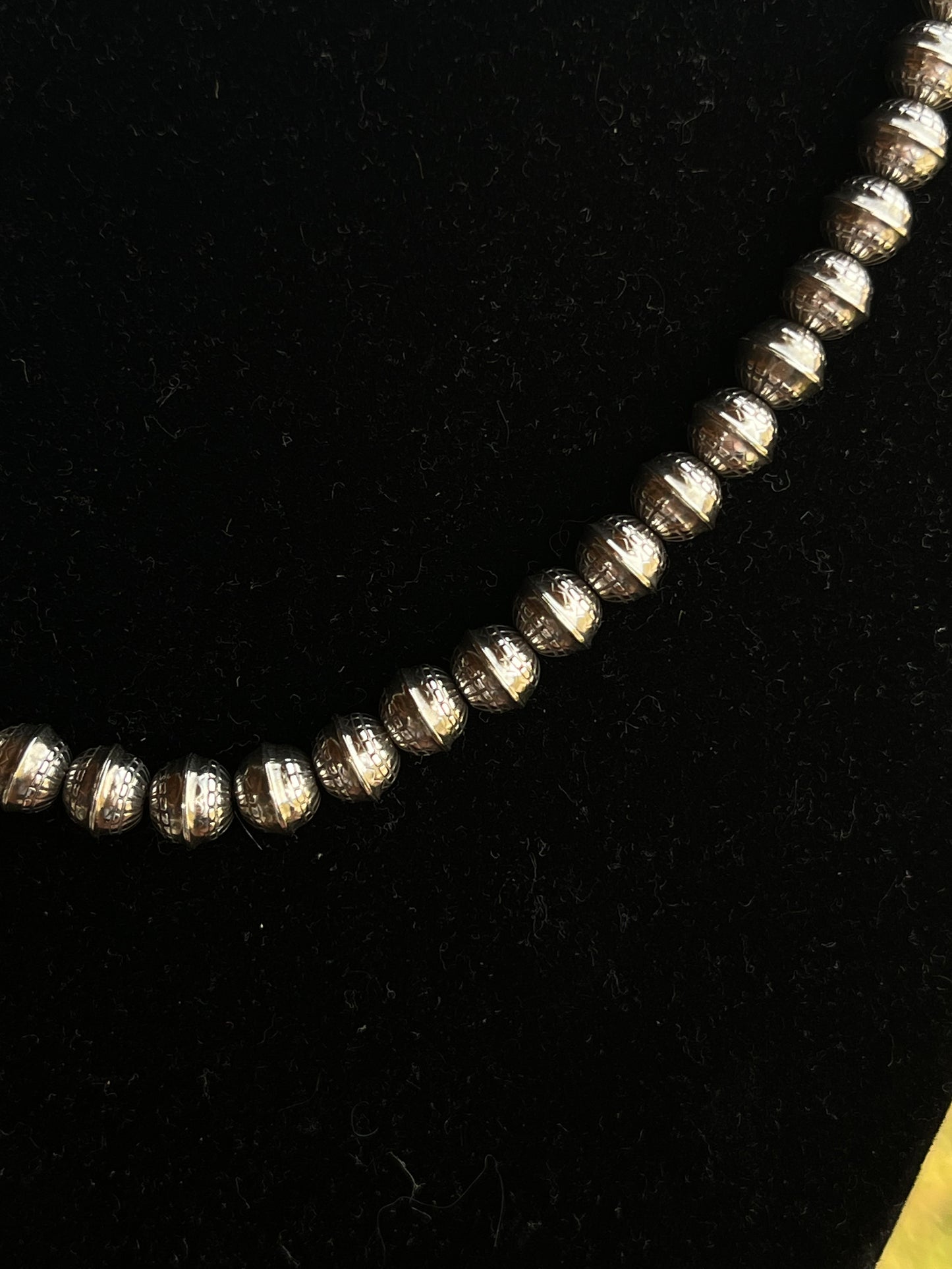 6mm Stamped Seam Bead Necklace