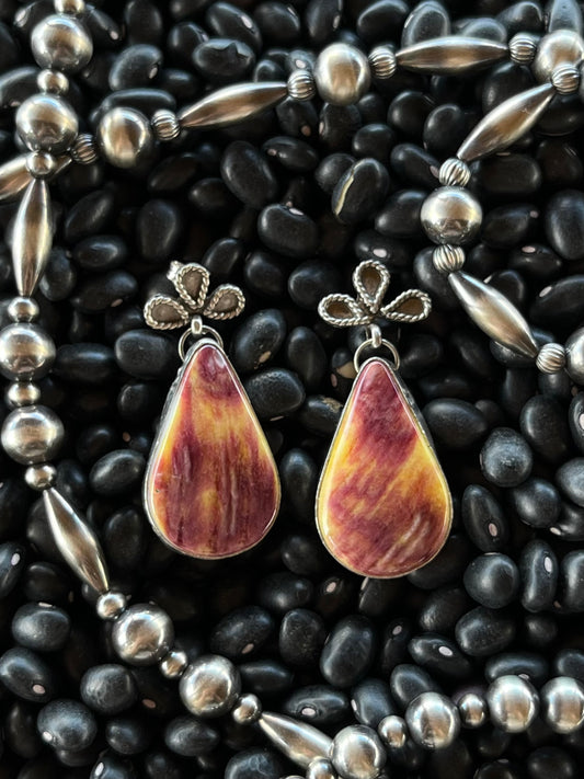 Purple Spiny Dangle Earrings