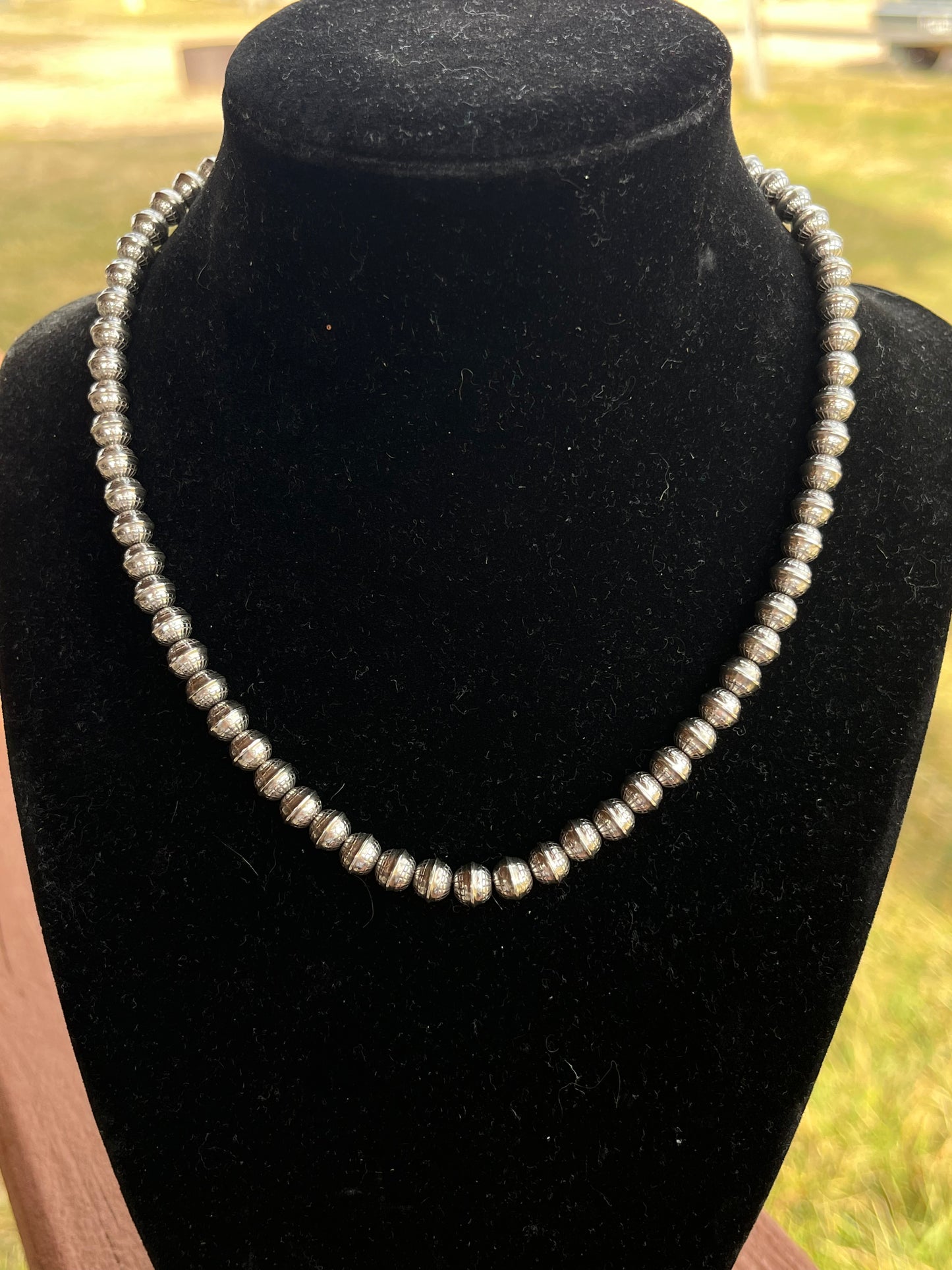 6mm Stamped Seam Bead Necklace