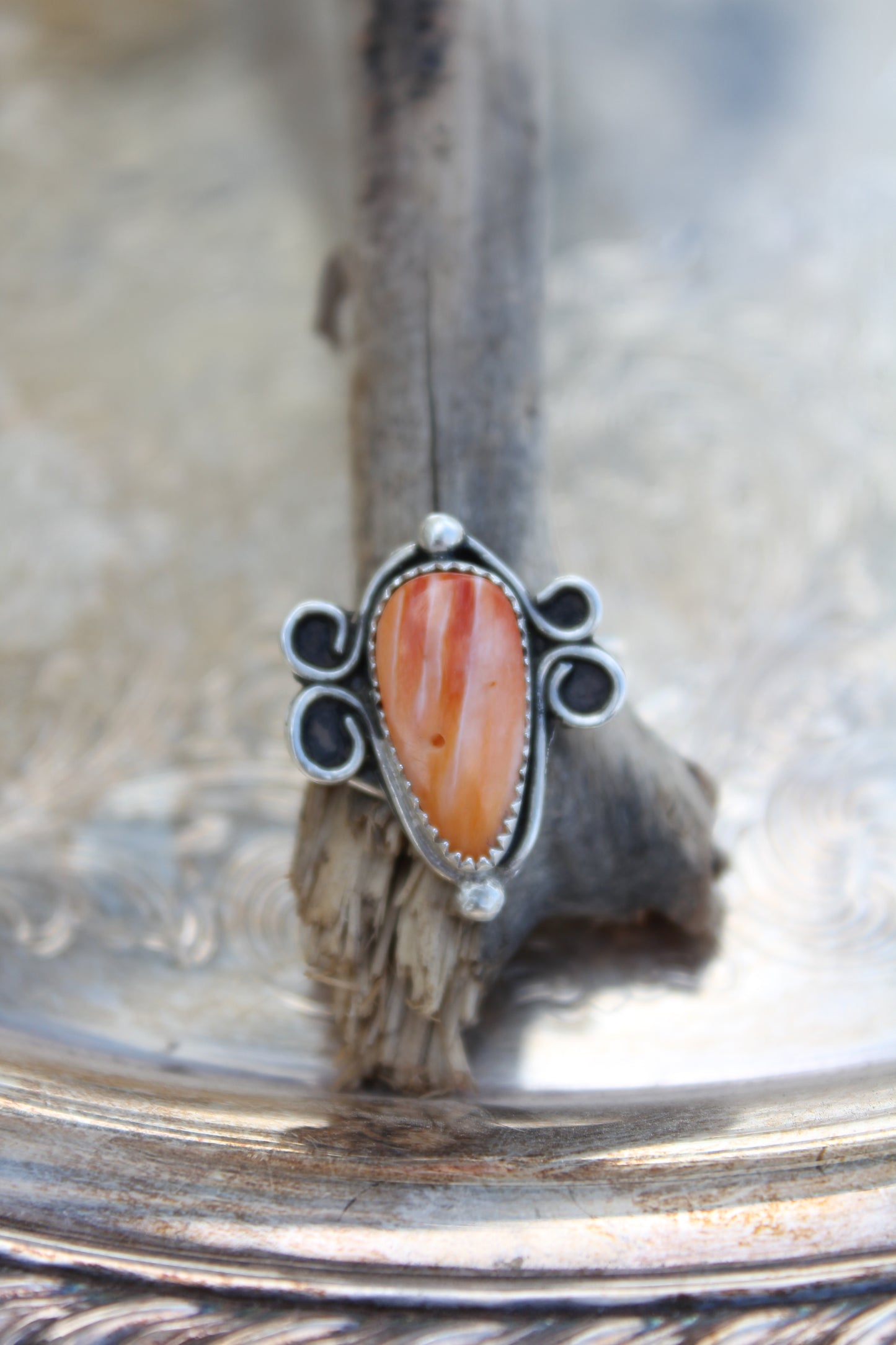 Orange Spiny Ring *Adjustable*