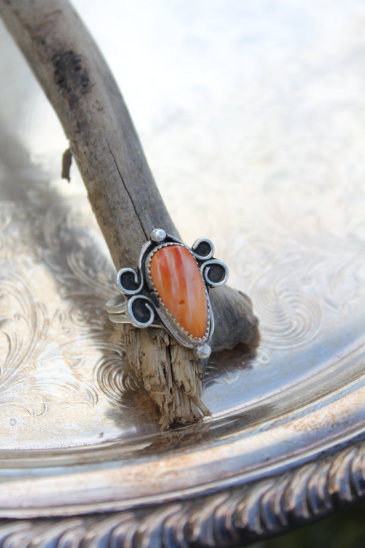 Orange Spiny Ring *Adjustable*
