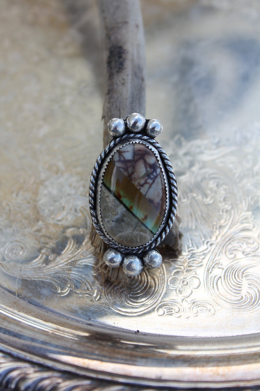 Large Boulder Inlay Ring Size 8.25