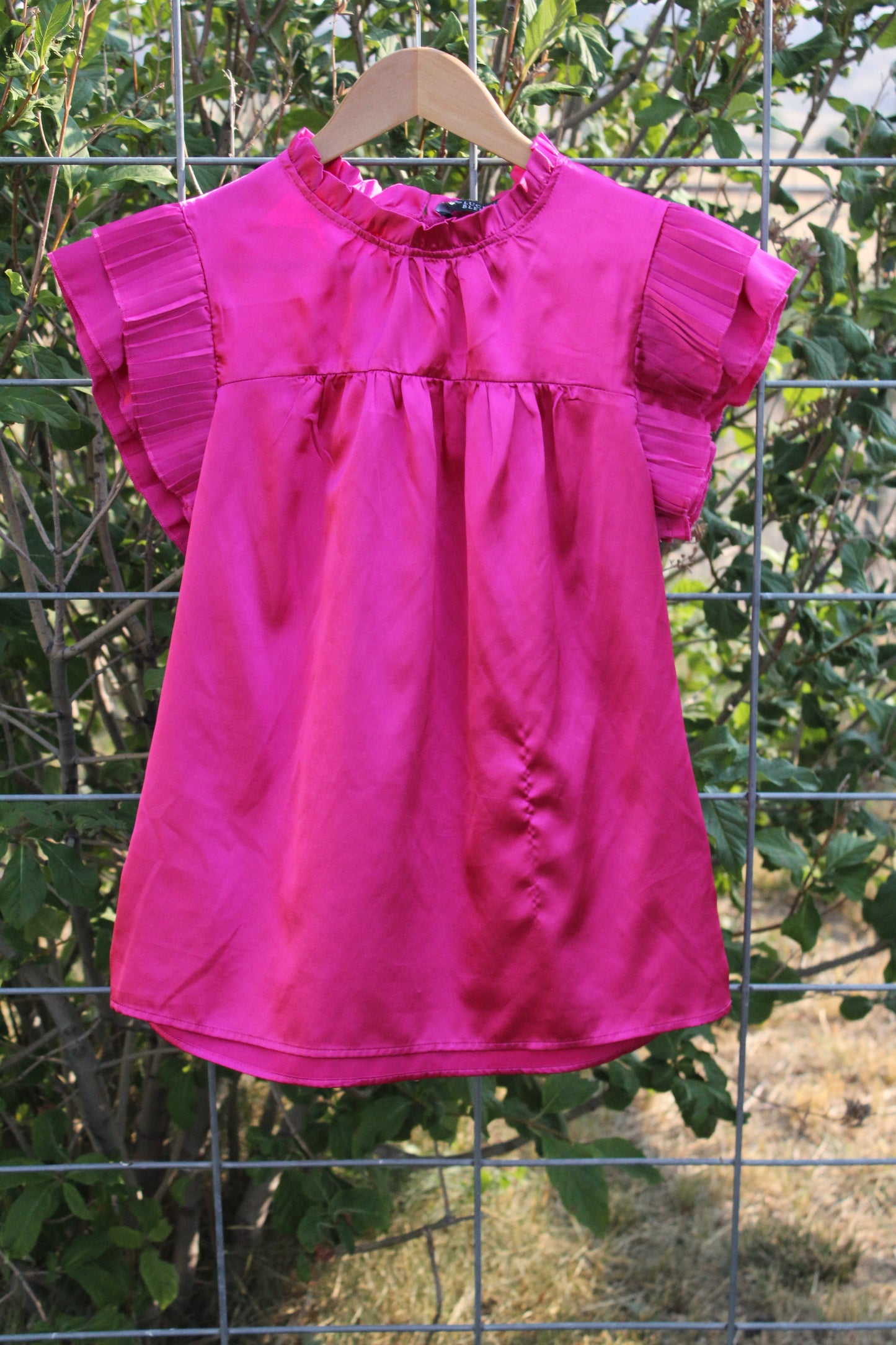 Pink Ruffle Sleeve Shirt